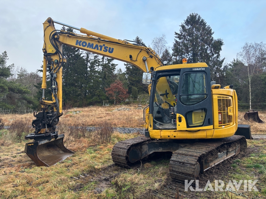 Grävmaskin Komatsu PC138US med tiltrotator och 3 skopor