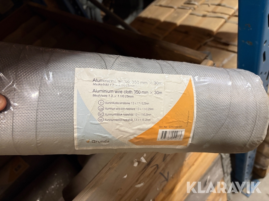 Aluminiumtrådduk Grunda 350mmx30m 1st pall