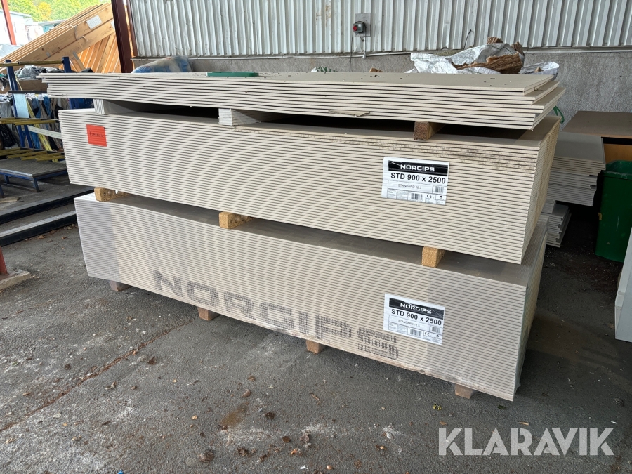 Gipsskivor Nordgips STD900x2500, 12,5mm
