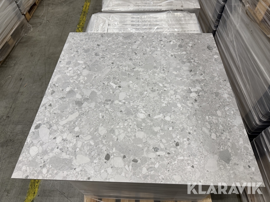 Granitkeramikplattor Terrazzo Silver 90×90