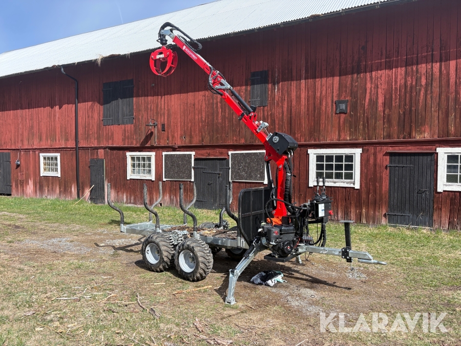 Timmervagn Skogsverket ASH 4000 med kran