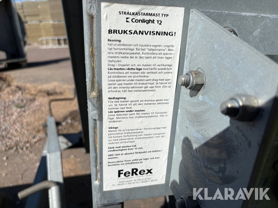 Belysningmast FeRex Conlight 12 3x100w LED