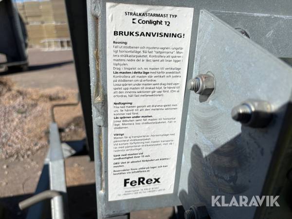 Belysningmast FeRex Conlight 12 3x100w LED