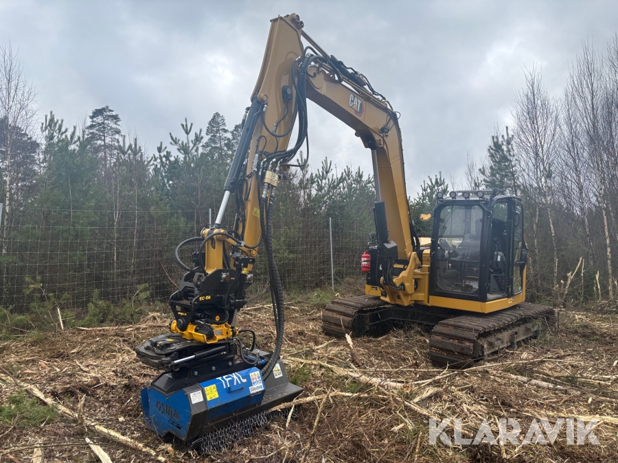Grävmaskin CAT 309 CR HighFlow - Med tiltrotator och skogsfräs