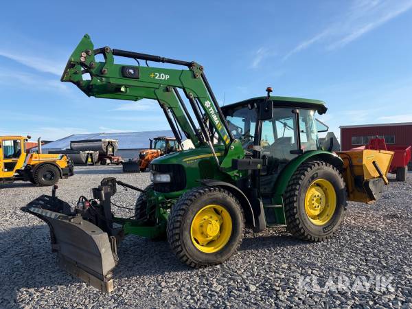Traktor John Deere 5080R Plogutrustad med redskap