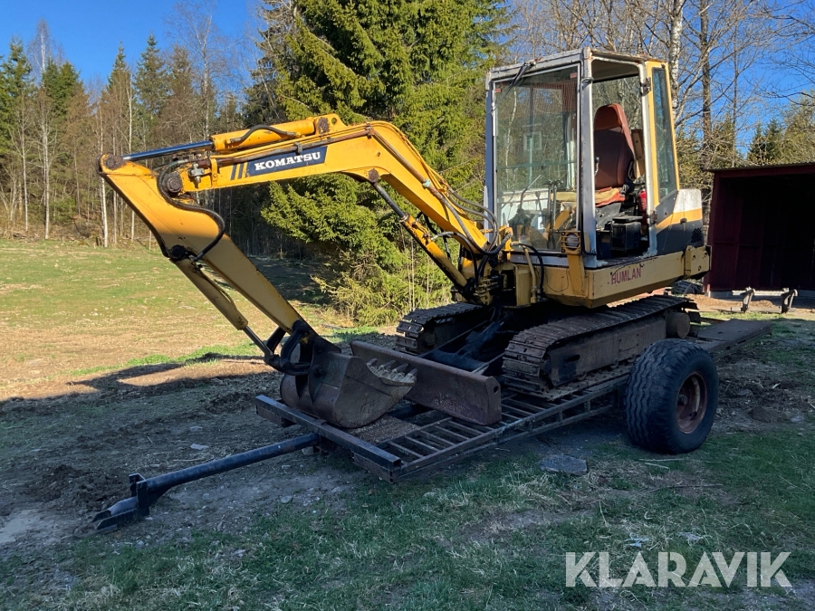 Grävmaskin Komatsu PC30-6 inklusive tipptrailer