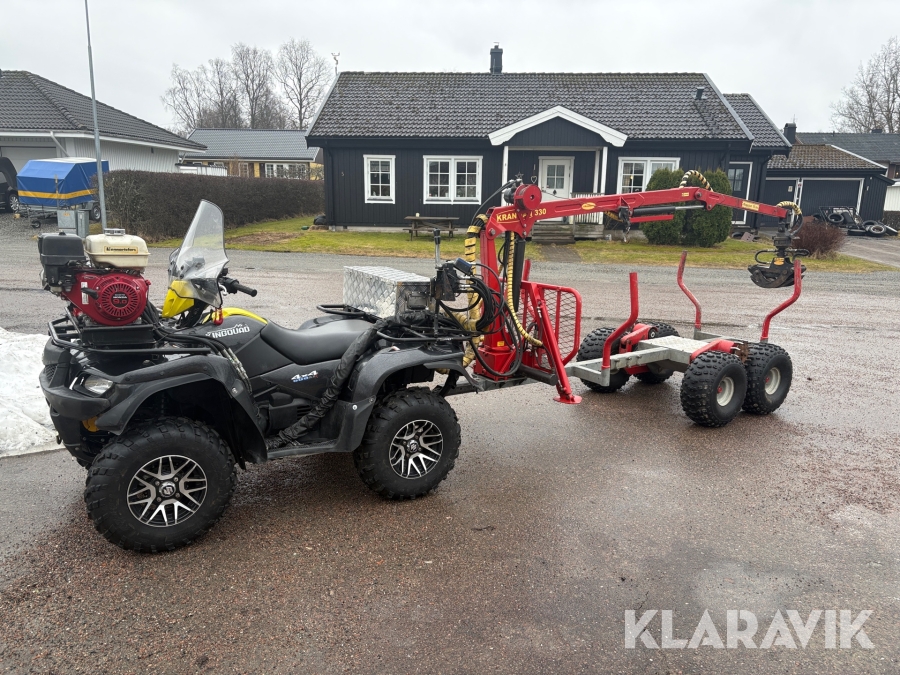 ATV  Suzuki KingQuad 4x4 500 AXi med Skogsvagn Kranman