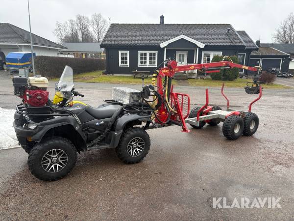 ATV  Suzuki KingQuad 4x4 500 AXi med Skogsvagn Kranman