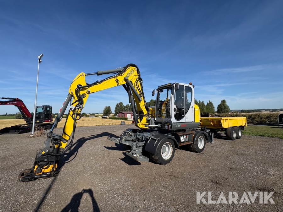Hjulgrävmaskin Wacker Neuson EW100 Med vagn och tillbehör