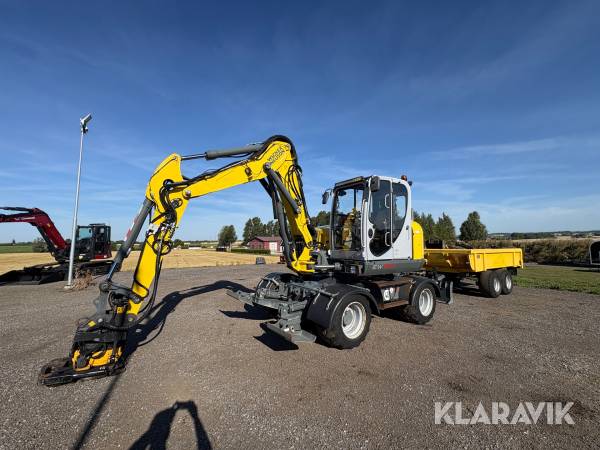 Hjulgrävmaskin Wacker Neuson EW100 Med vagn och tillbehör