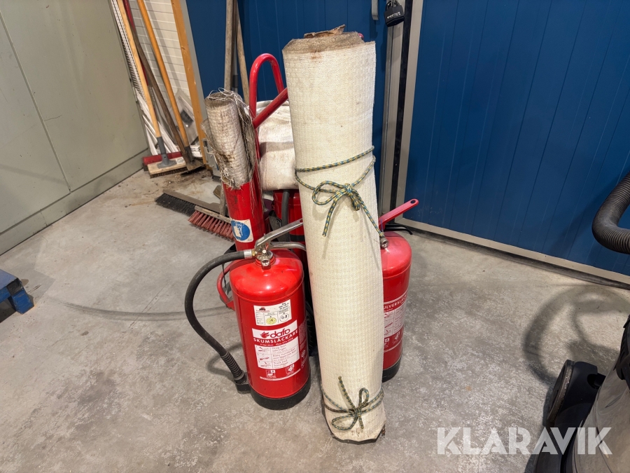 Brandsläckare och brandfilt