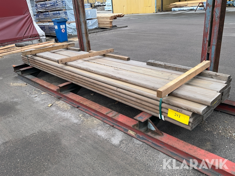 Virkespaket impregnerad 4 runda kanter 45x215 82 Löpmeter