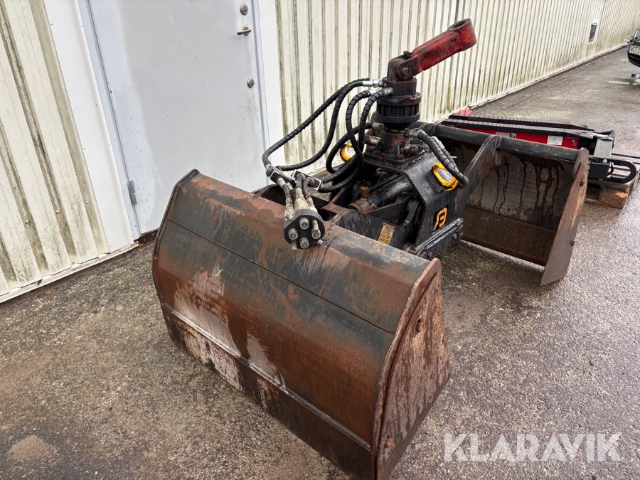 Kranskopa Bakker BV HS 100 med lösa gavlar och Hiab rotor