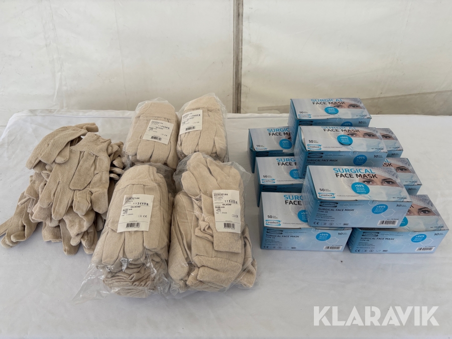 Tyghandskar och munskydd Guide 410