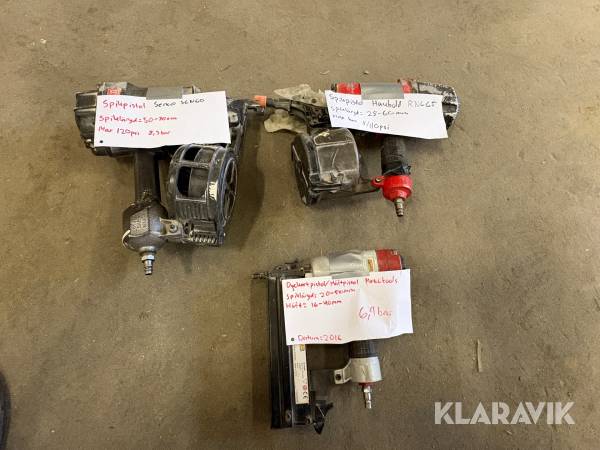 Parti med Spik/Dyckertpistoler Senco, Meectools, Haubold