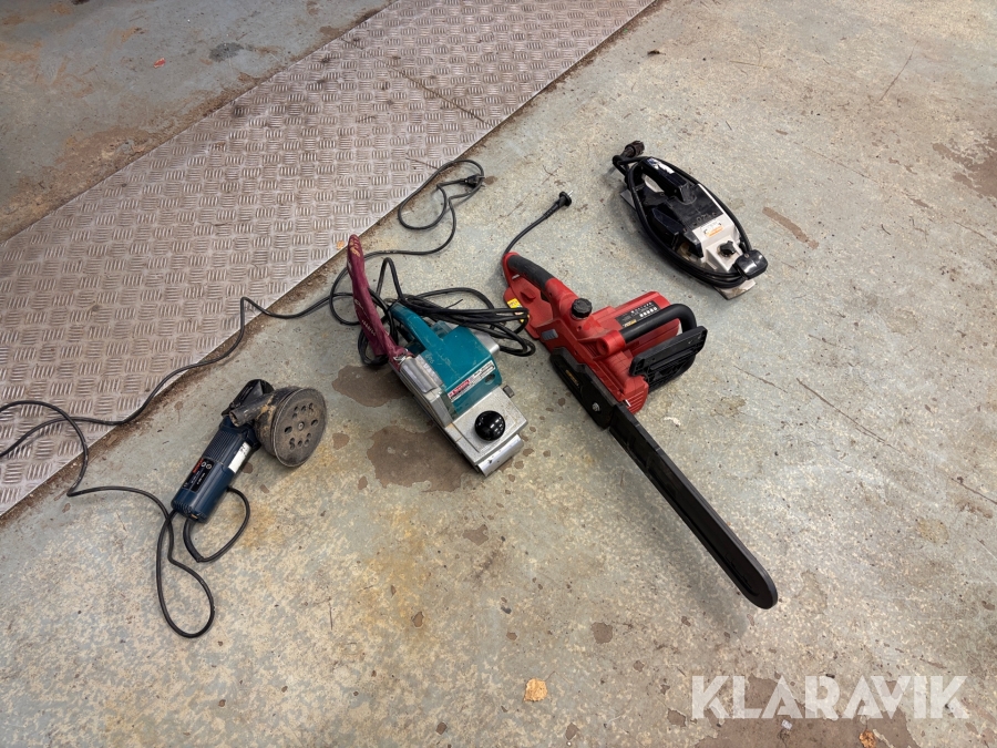 Motorsåg, hyvel, slip och bandslip