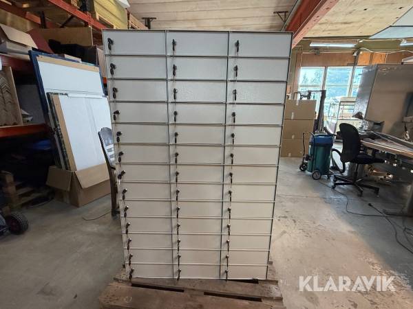 Småfacksskåp med 39 låsbara fack