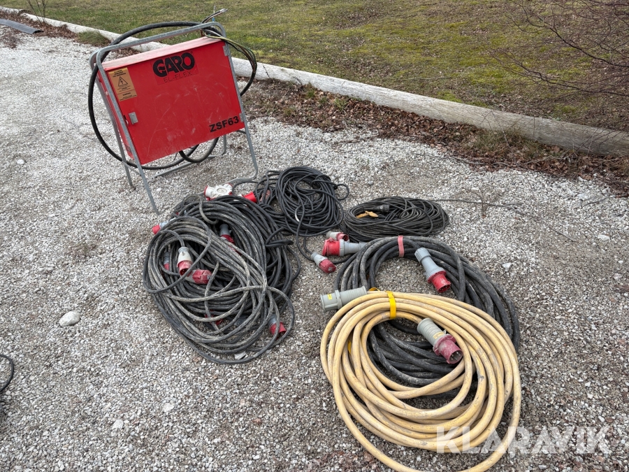 Byggcentral Garo ZSF63 med diverse kablar