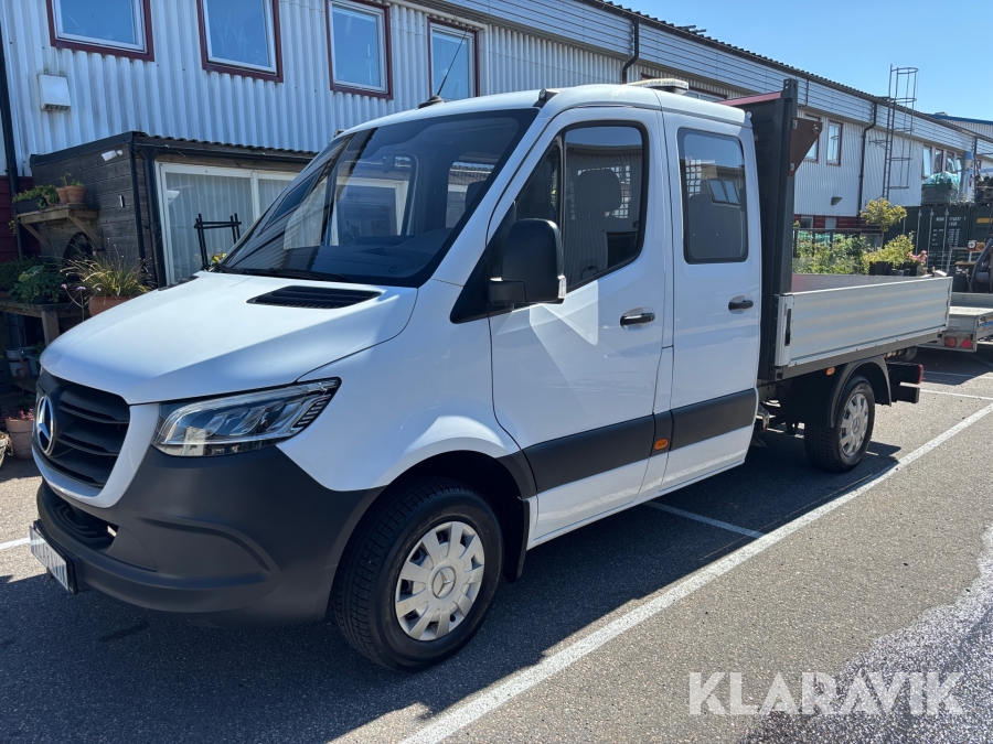 Flakbil med kran Mercedes-Benz Sprinter 316 CDI dubbelhytt