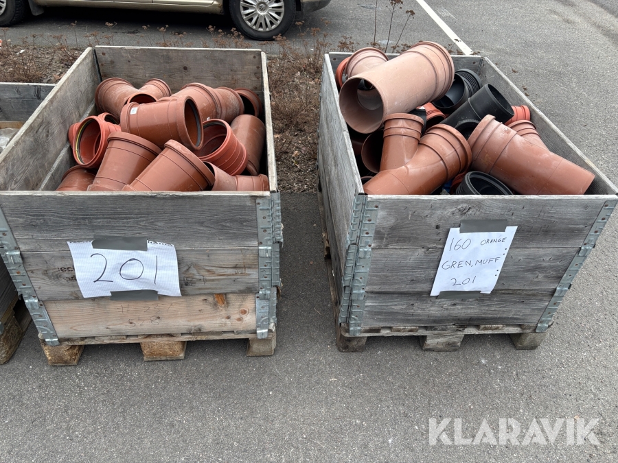 Diverse rördelar 160mm