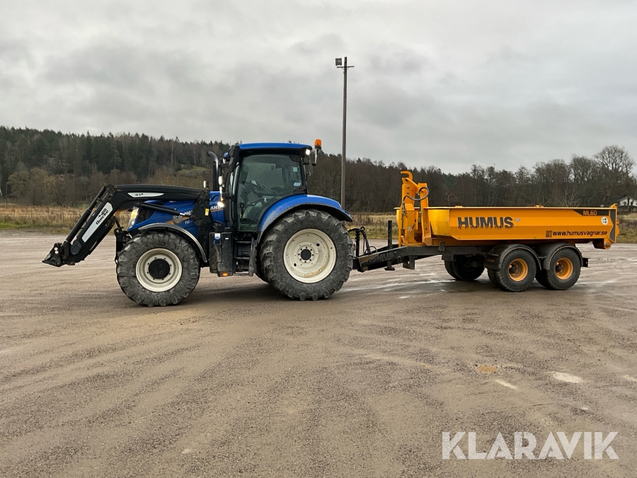 Traktor New Holland T6.175 med lastväxlarkärra humus 12HL