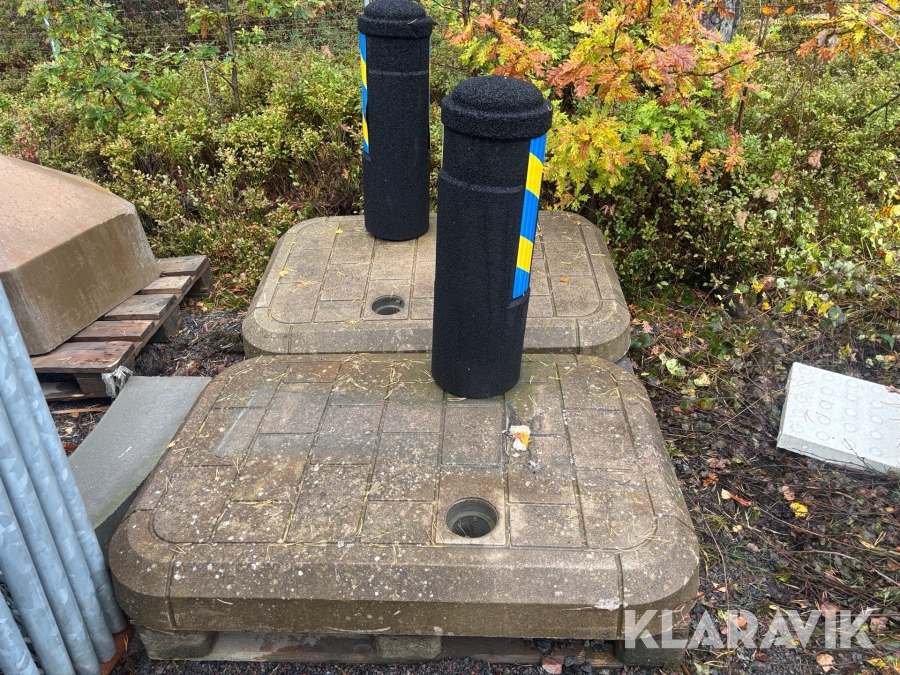 Betongfundament med gummipollare 2st