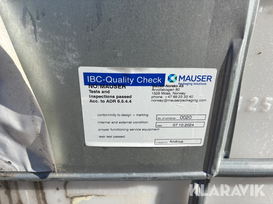 IBC tank Mauser 1000L 5st