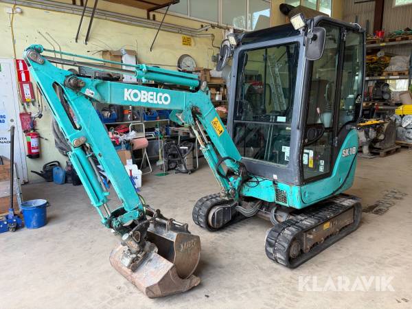 Grävmaskin Kobelco SK18 med redskap