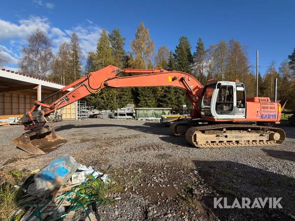 Grävmaskin Hitachi EX 215 + diverse skopor