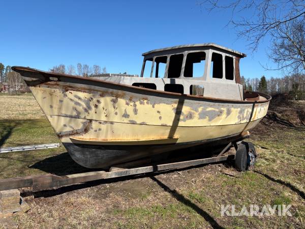 Båt Otterbäckensnipa Plåt med båtvagn