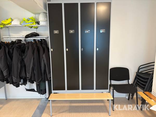 Skåp till omklädningsrum, 4-dörrars Tunnplåt gävle