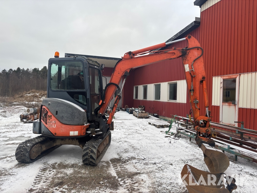 Grävmaskin Hitachi Zaxis 35U Lång sticka och mycket redskap