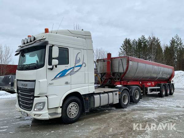 Dragbil DAF FTS XF510Z med tipptrailer