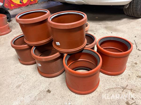 Raka rörmuffar 200 mm 9 st