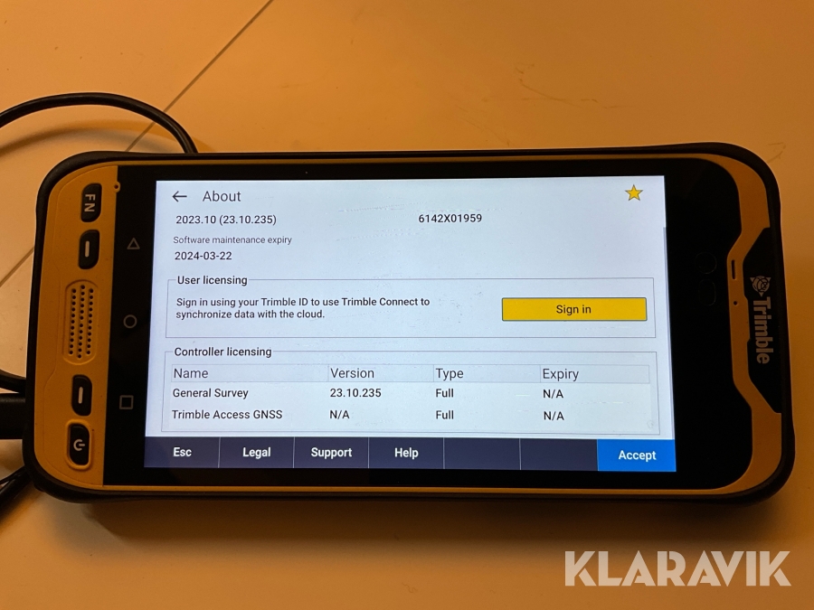 Handenhet Trimble TDC600, Umeå, Klaravik auktioner