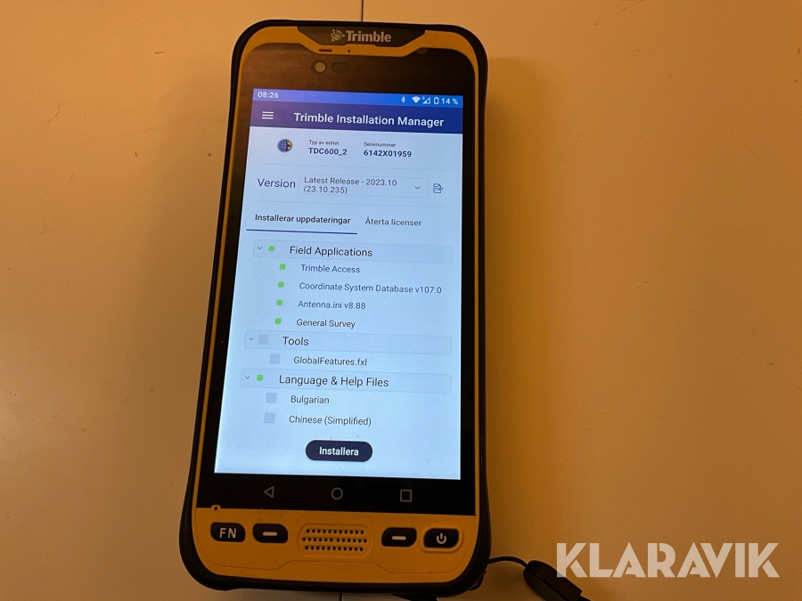 Handenhet Trimble TDC600, Umeå, Klaravik auktioner