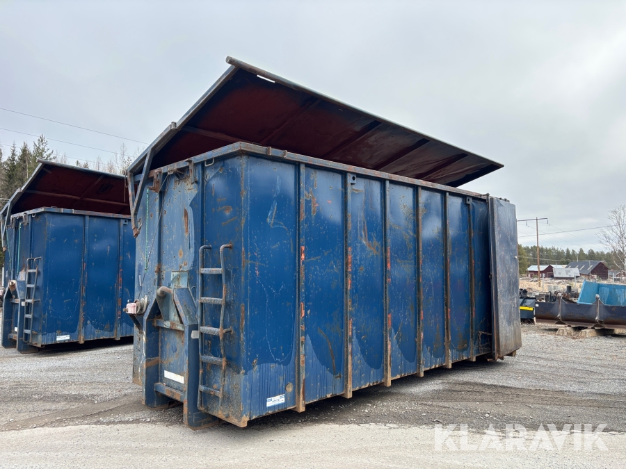 Lastväxlarcontainer GMM 40m3 med tak