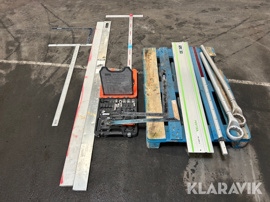 Ringnycklar, sågskena, vinklar, rätskivor & vattenpass Festool / Bahco / Ironside