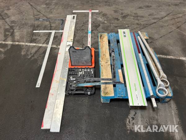 Ringnycklar, sågskena, vinklar, rätskivor & vattenpass Festool / Bahco / Ironside