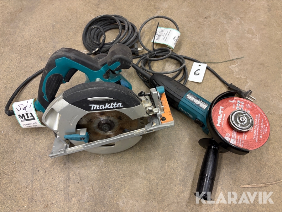 Cirkelsåg 1 st, Vinkelslip 1 st Makita 