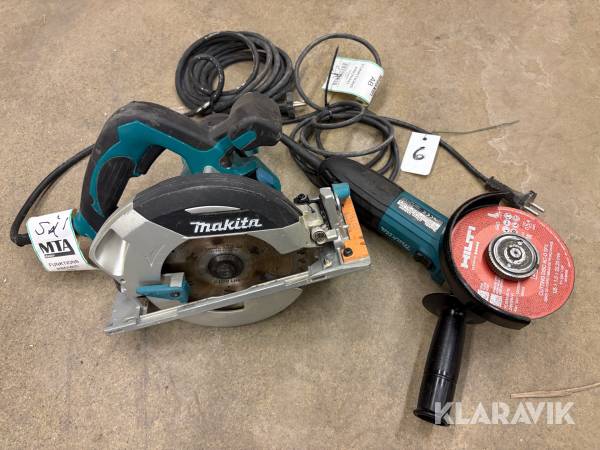 Cirkelsåg 1 st, Vinkelslip 1 st Makita 