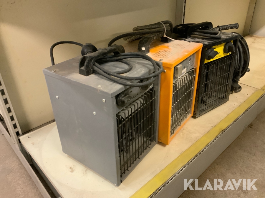 Byggfläkt 2kW / 3st 1st Kabelvinda