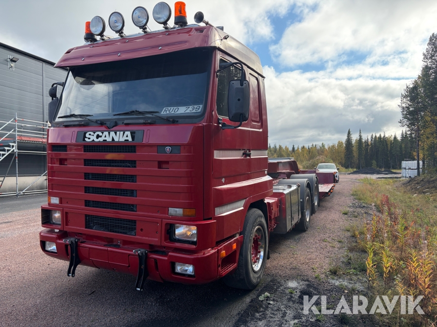 A-Traktor Scania R143HL 6X2L Streamline -96 med Maskintrailer