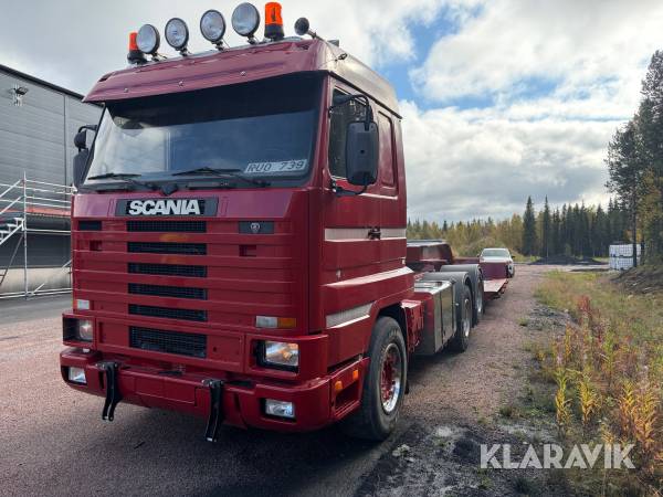 A-Traktor Scania R143HL 6X2L Streamline -96 med Maskintrailer
