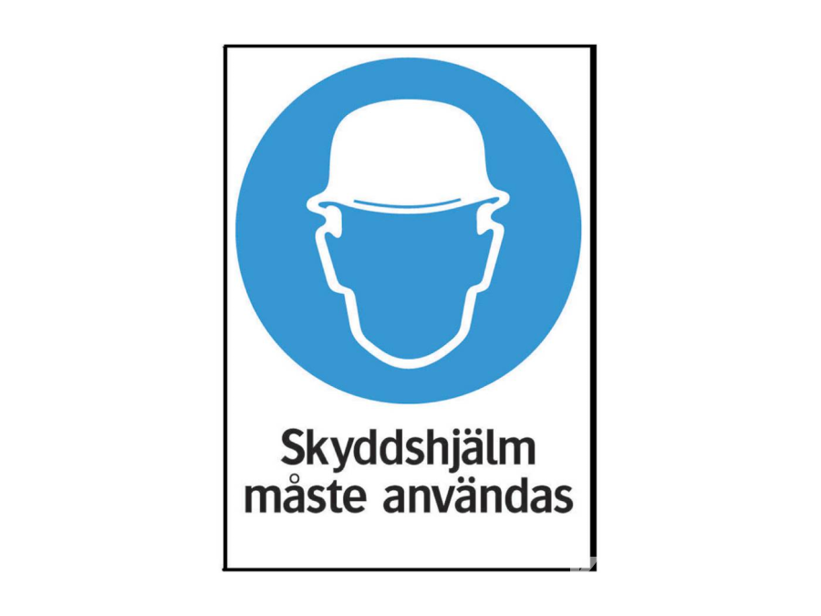 Påbudsskyltar Systemtext Skyddshjälm, 210 × 297 mm, 24 st