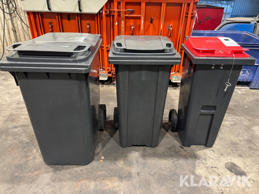 Soptunnor stort parti olika storlekar