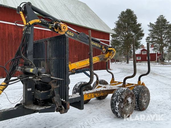 Skogsvagn/Huggarvagn Moheda 120 med Moheda 400 kran