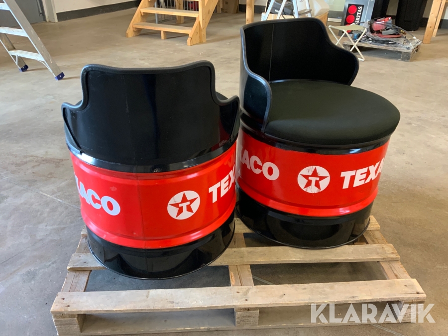 Garagestol av oljefat 2 st