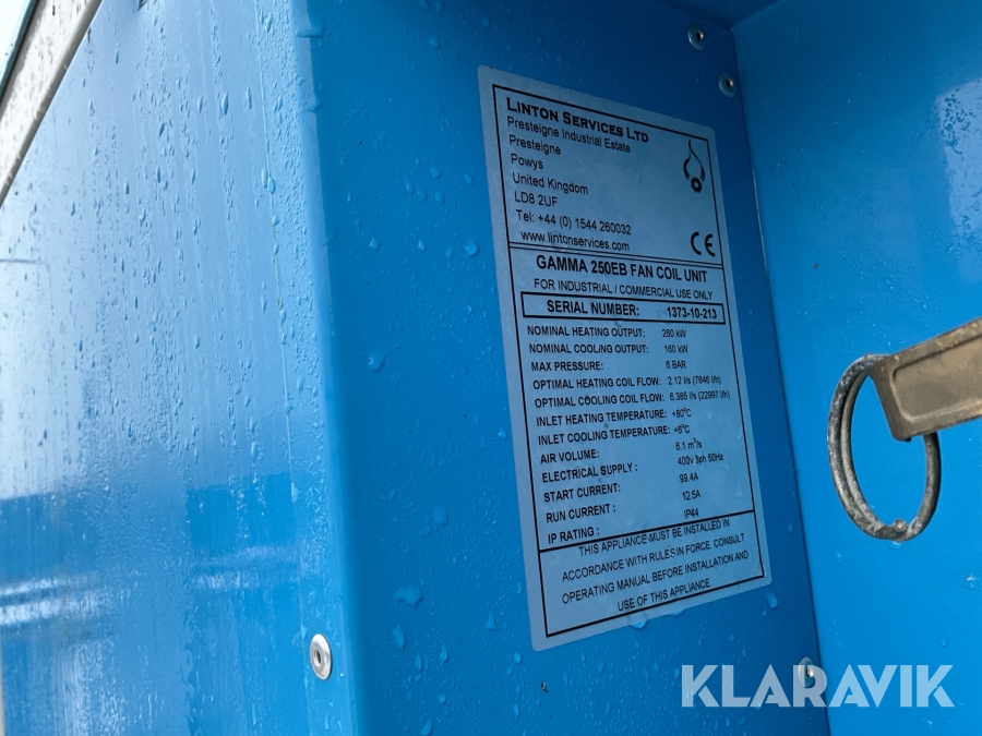 Hetvattenfläkt El-Björn TF250HWI