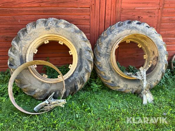 Dubbelmontage 18.4-34 med ringar och spännare